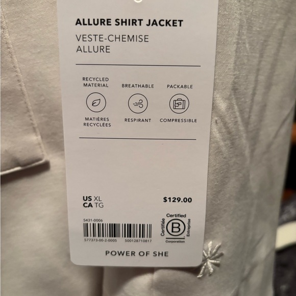 Athleta Cream/Bone/off White Allure Shirt Jacket Oversized  XL - Picture 8 of 12